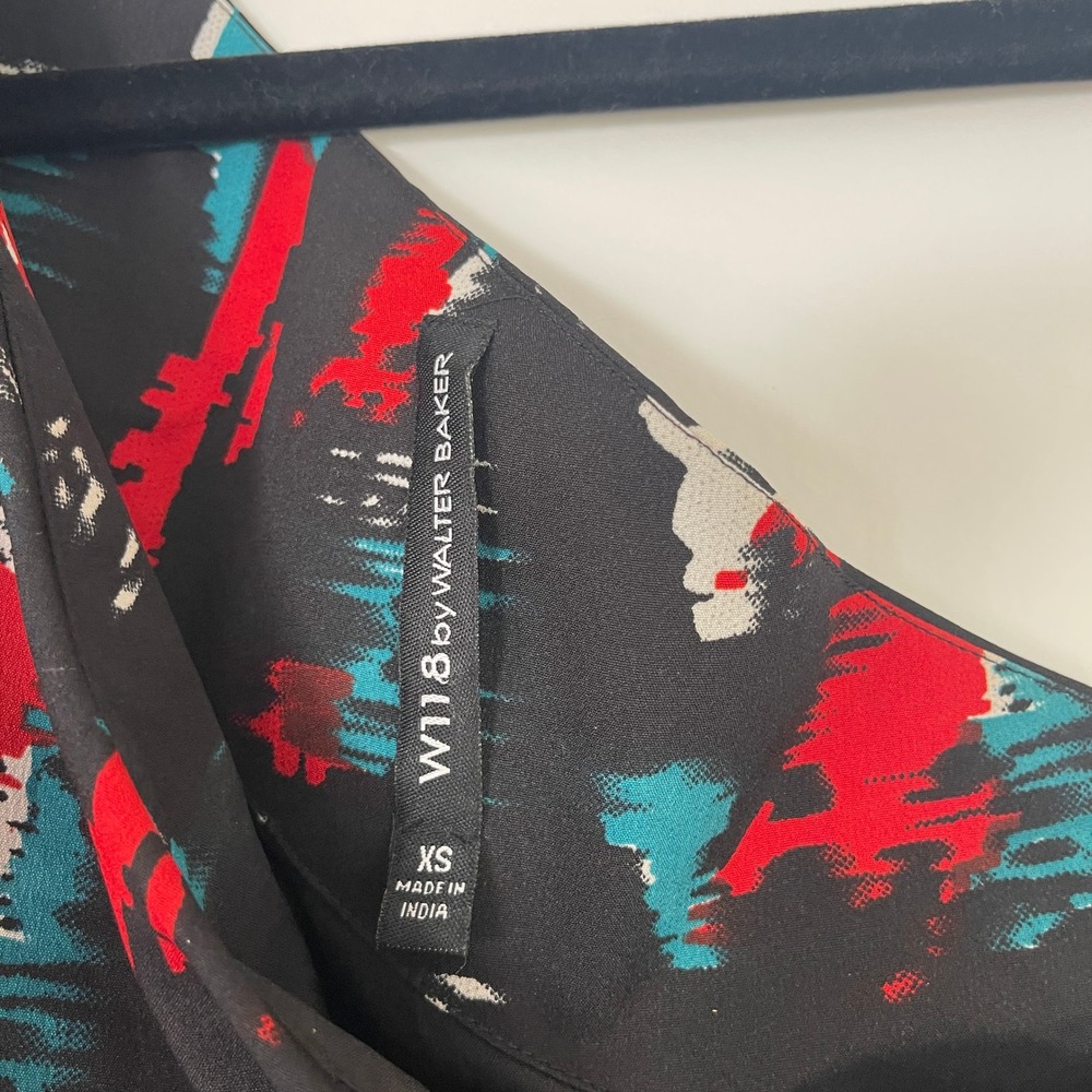 W118 by Walter Baker $158 Black Abstract Allison One Shoulder Women's Dress XS - Picture 6 of 8
